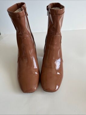Madden Girl Glossy Chestnut Patent Ankle Boots
